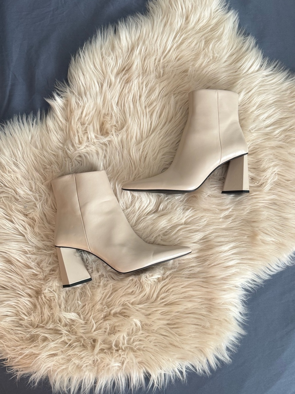 Zara Bone Beige Ankle Boots